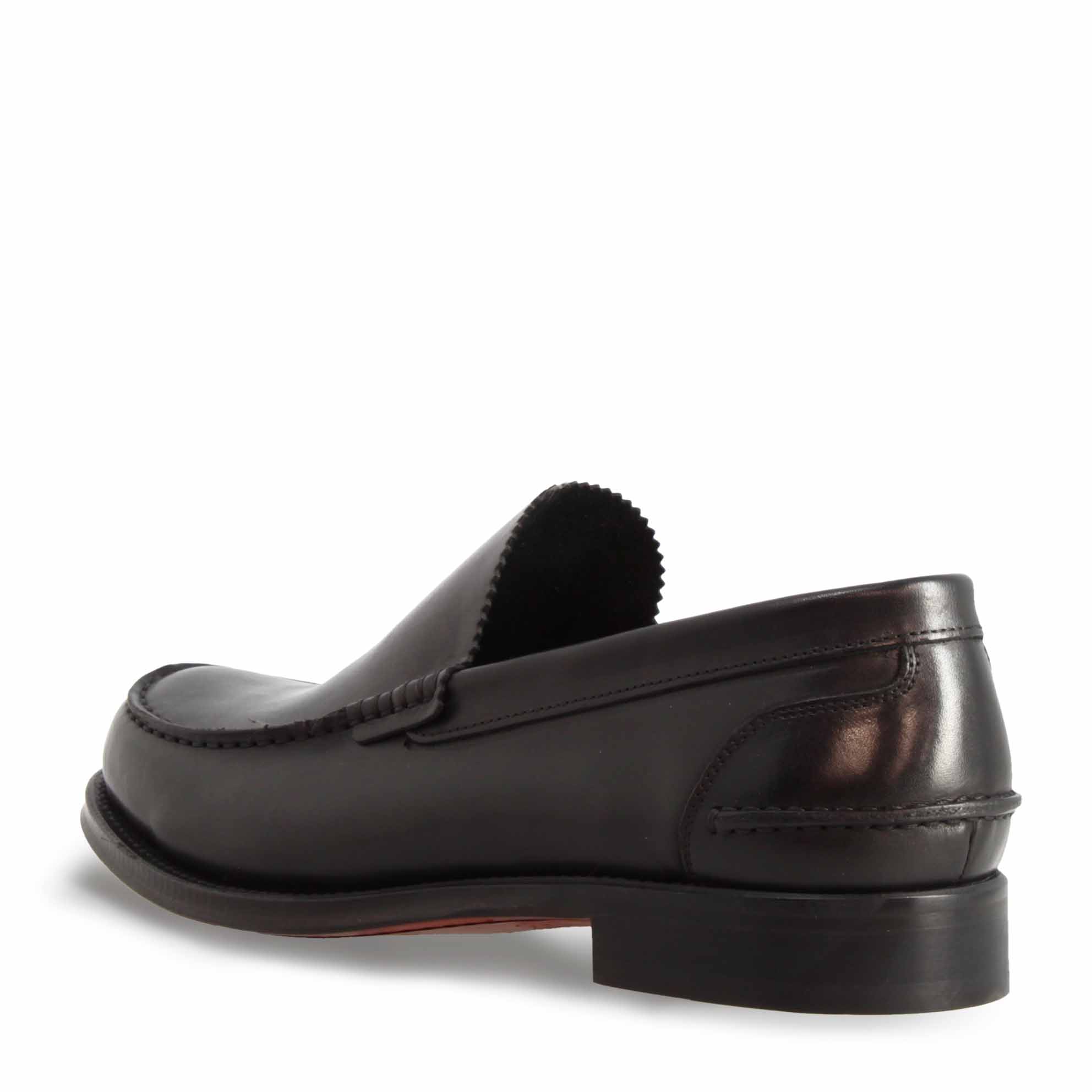 Mocassino artigianale classico da uomo in pelle nero
