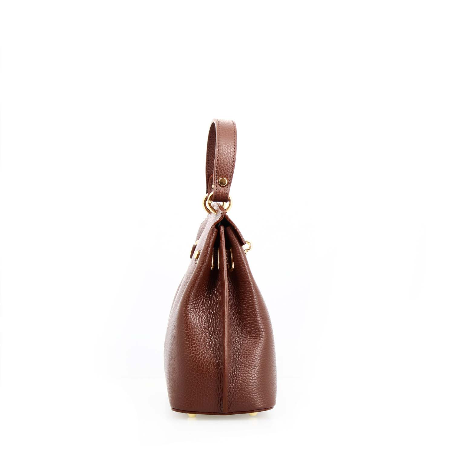 Sac à main et bandoulière Ninfea pour femme en cuir marron foncé
