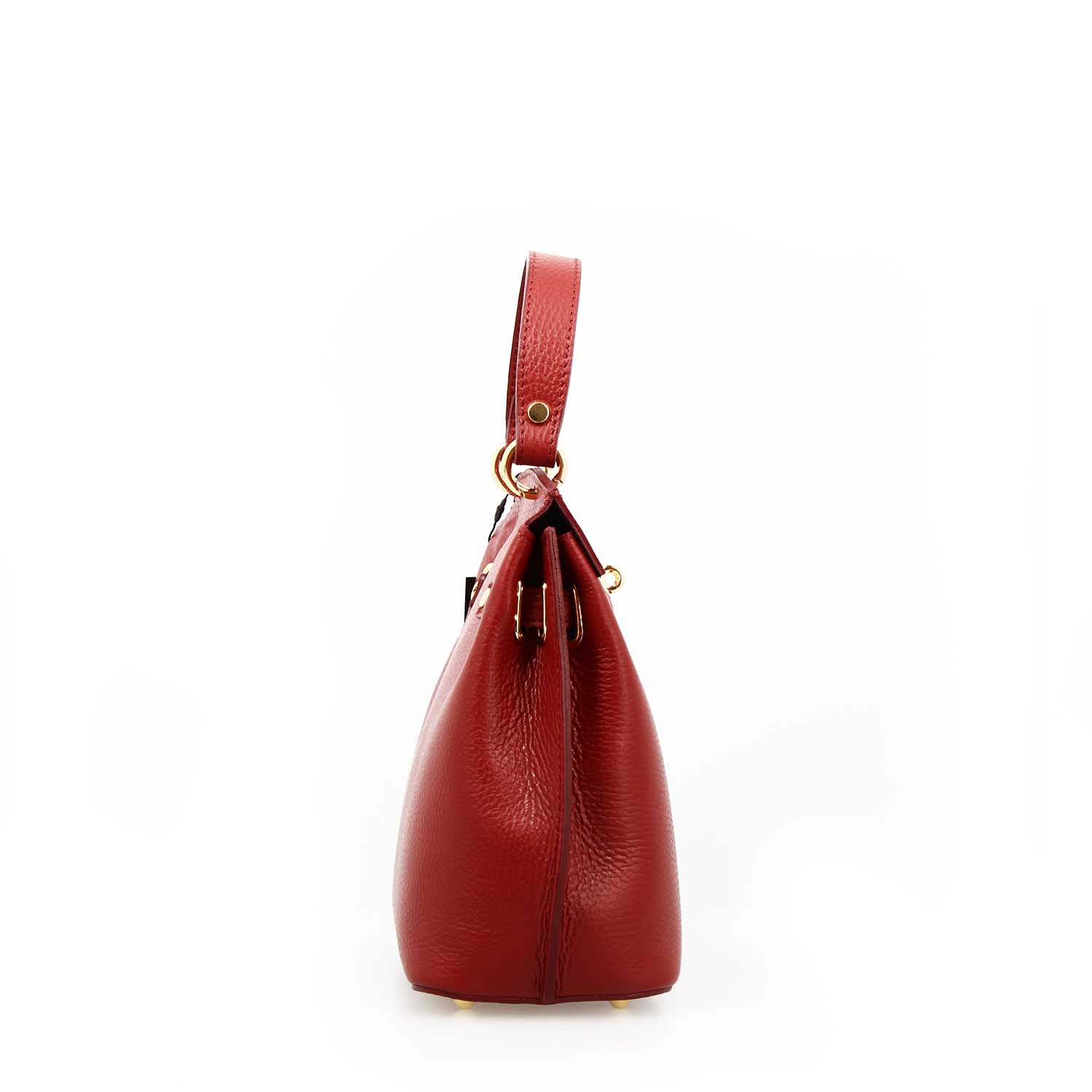 Ninfea red leather handbag for women