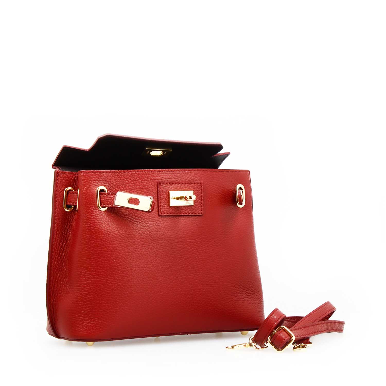 Ninfea red leather handbag for women