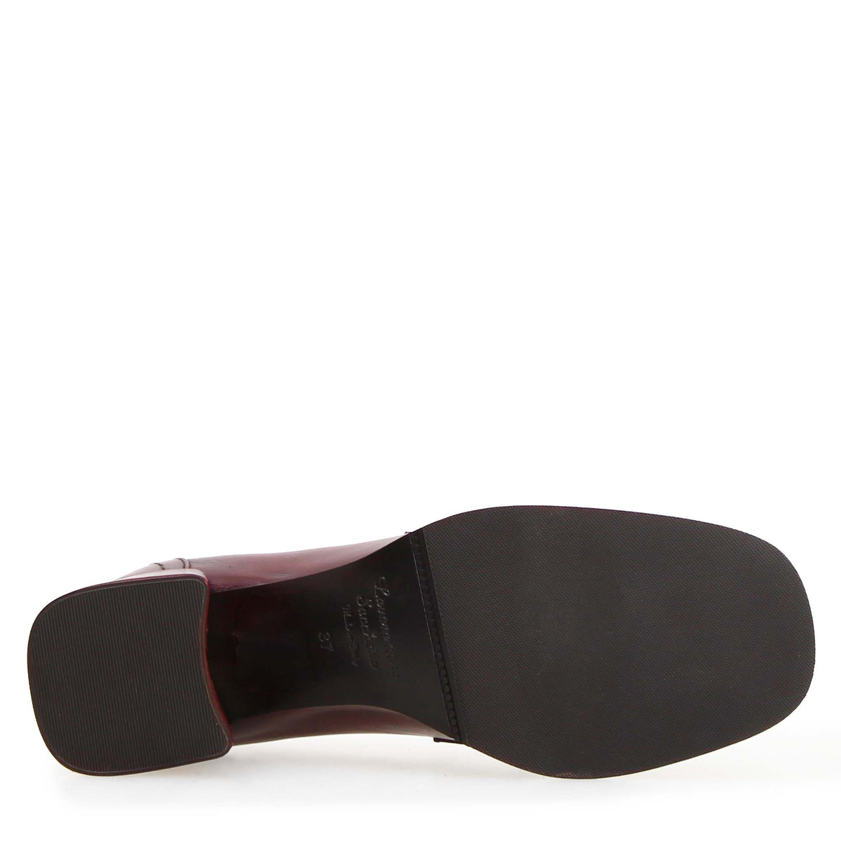 Ottavia - Mocassino da donna tacco alto in pelle bordeaux