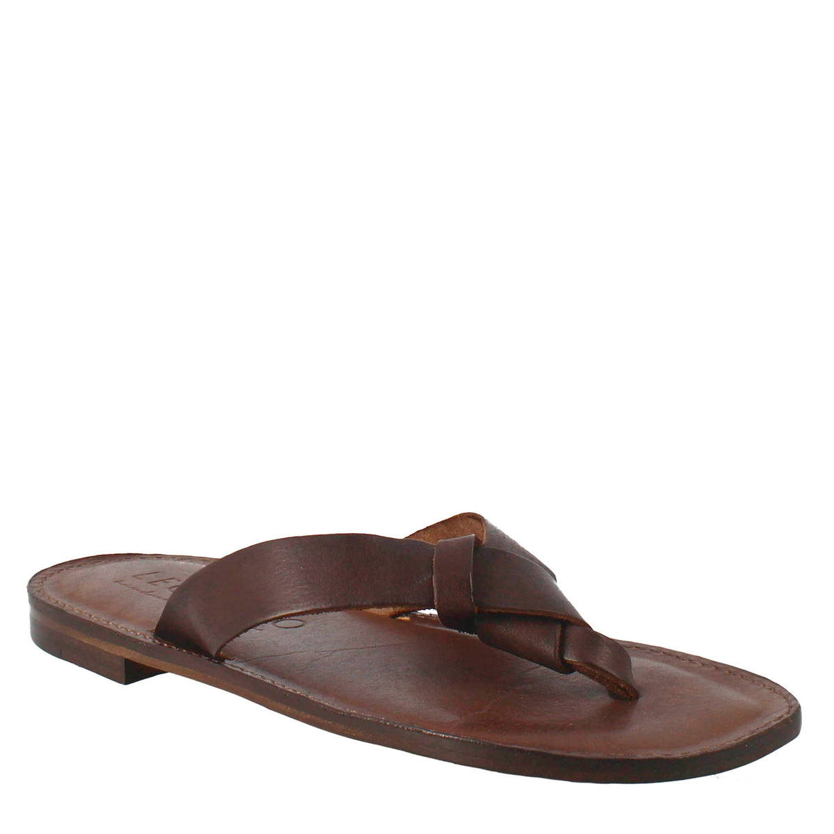 Men's gladiator sandals in Arezzo in brown leather