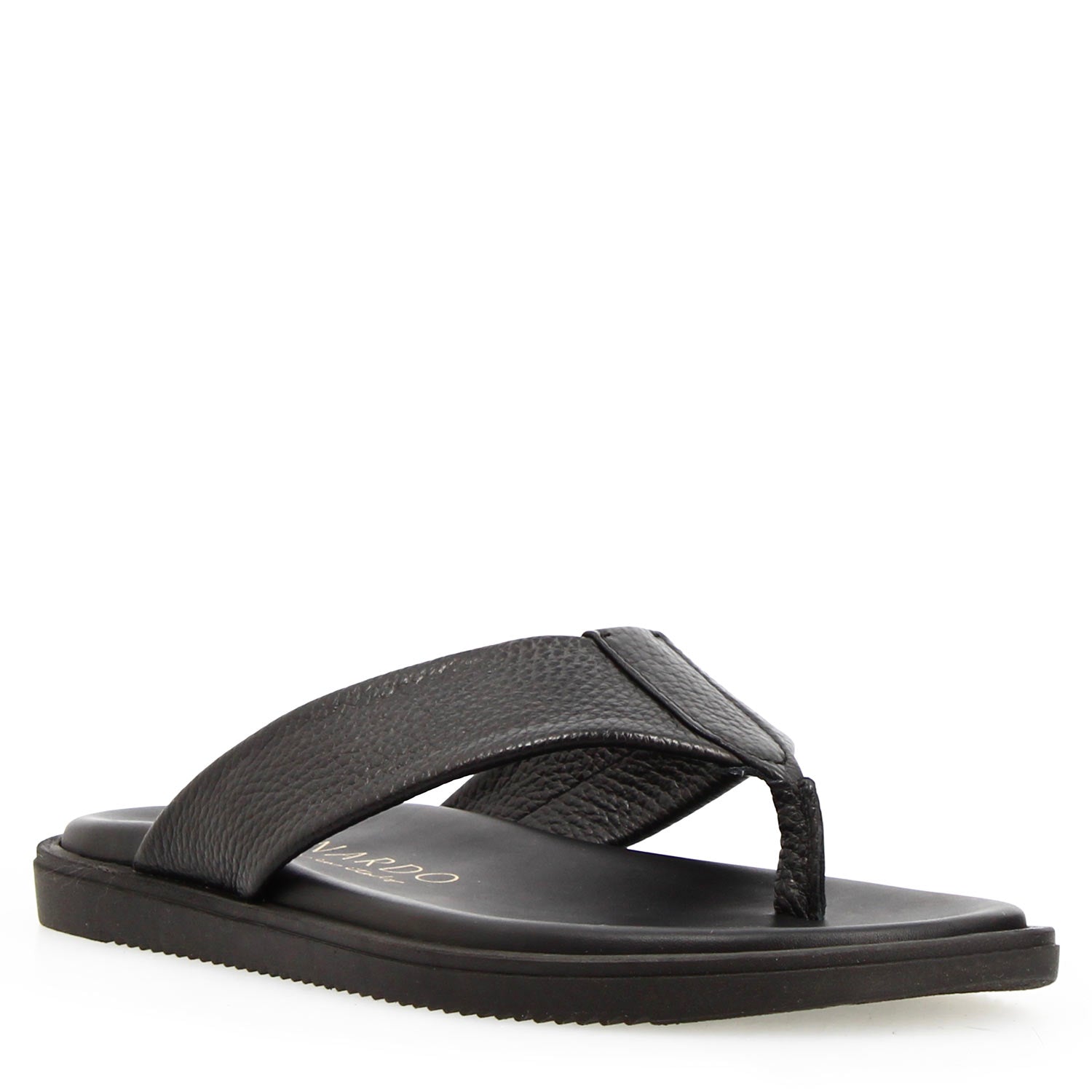 Nerone men handmade sandals in black leather