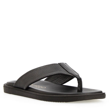 Sandali artigianali da uomo Nerone in pelle nero - LeonardoShoes