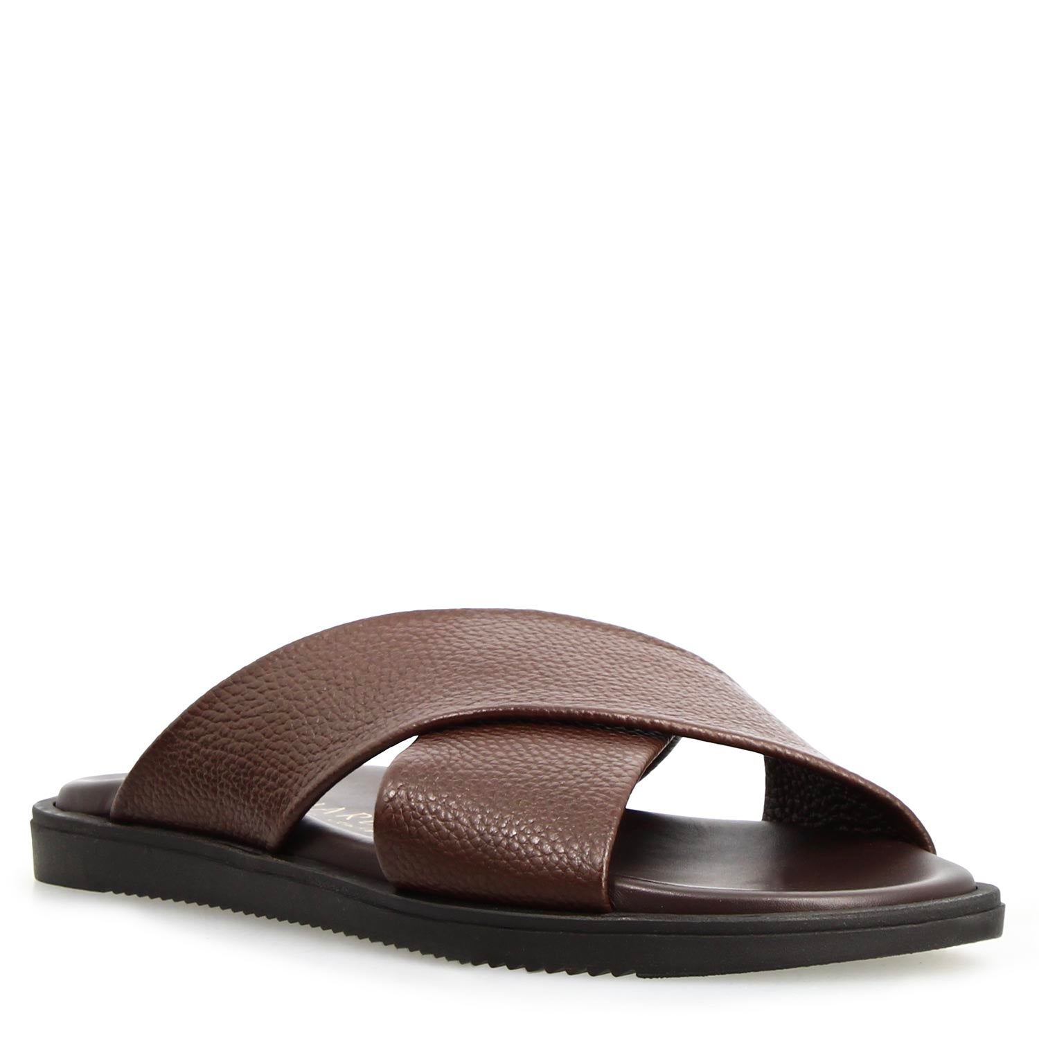 Orfeo Men's Sandals in Dark Brown Leather