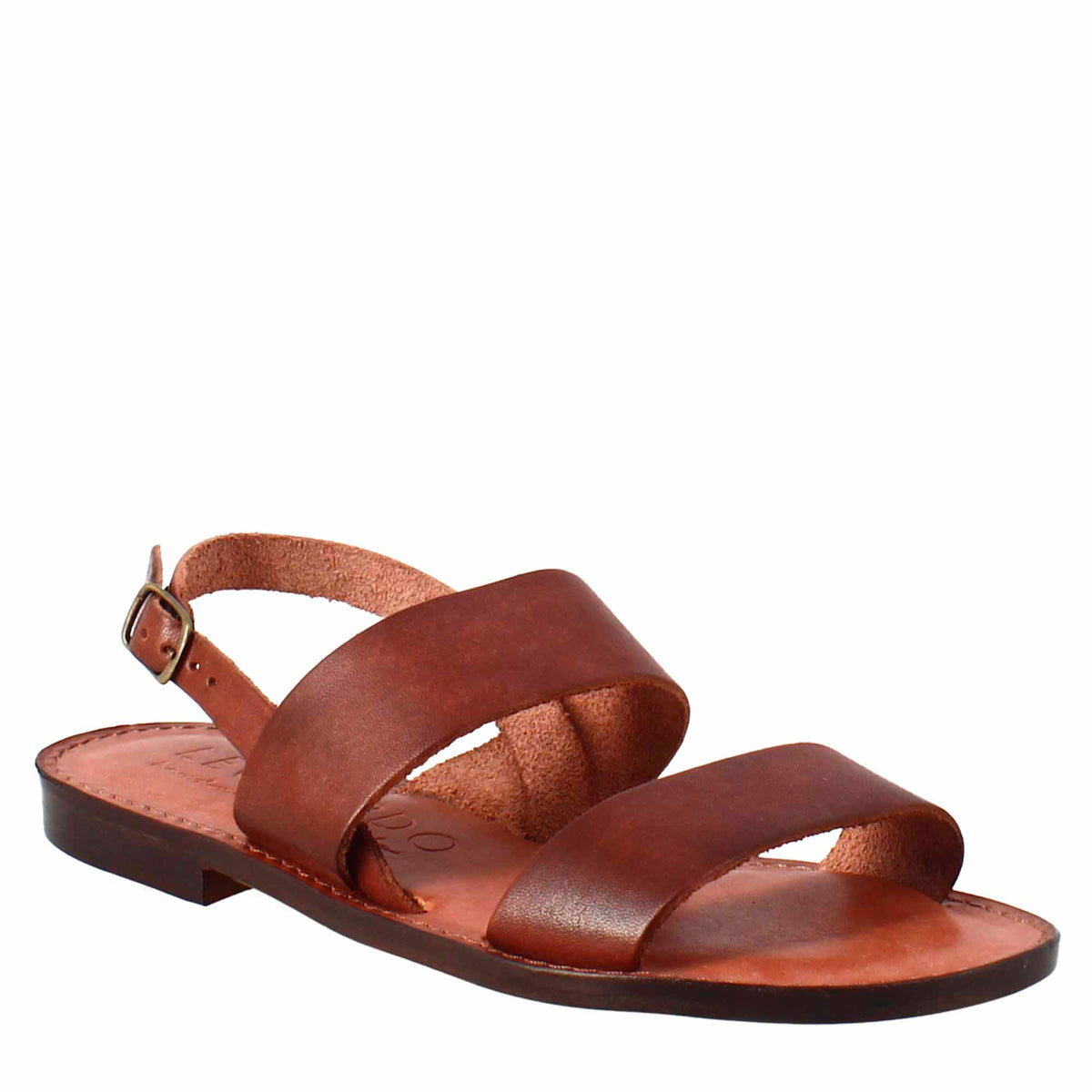 Euforia Damen Sandalen im antiken römischen Stil aus braunem Leder