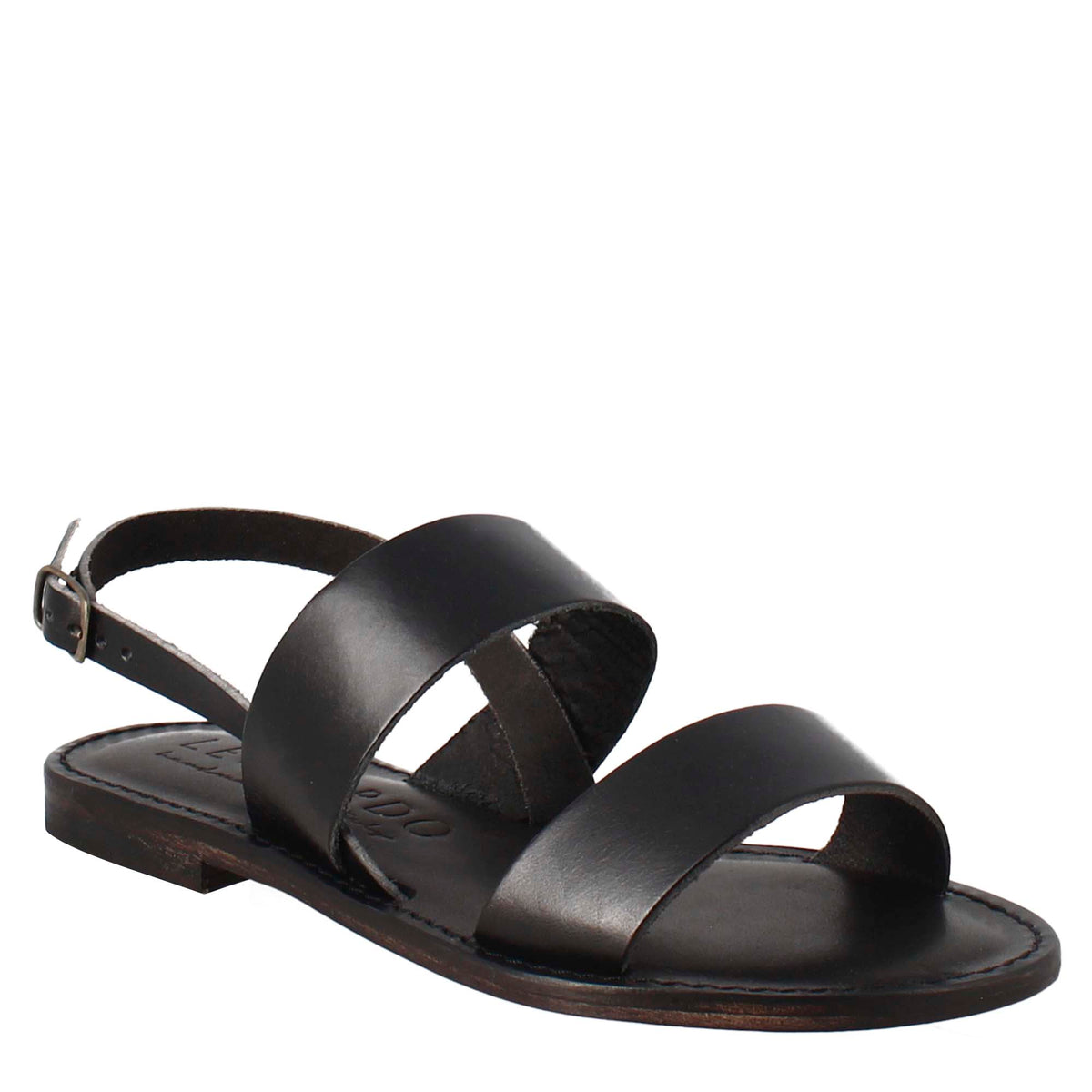 Euforia women's sandals in ancient Roman style in black leather