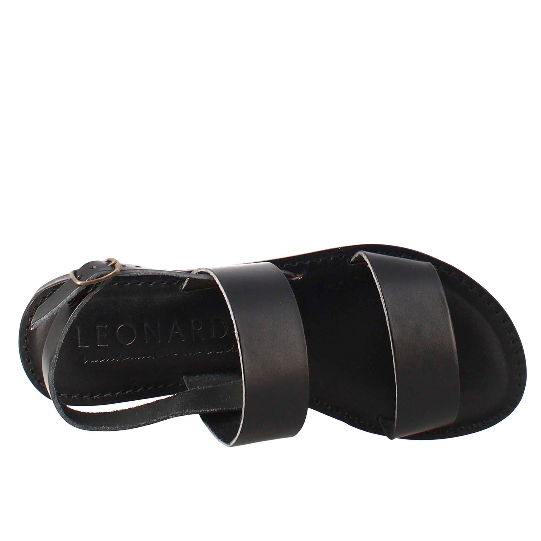 Sandales pour femmes Euforia de style romain antique en cuir noir