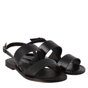 Euforia women's sandals in ancient Roman style in black leather