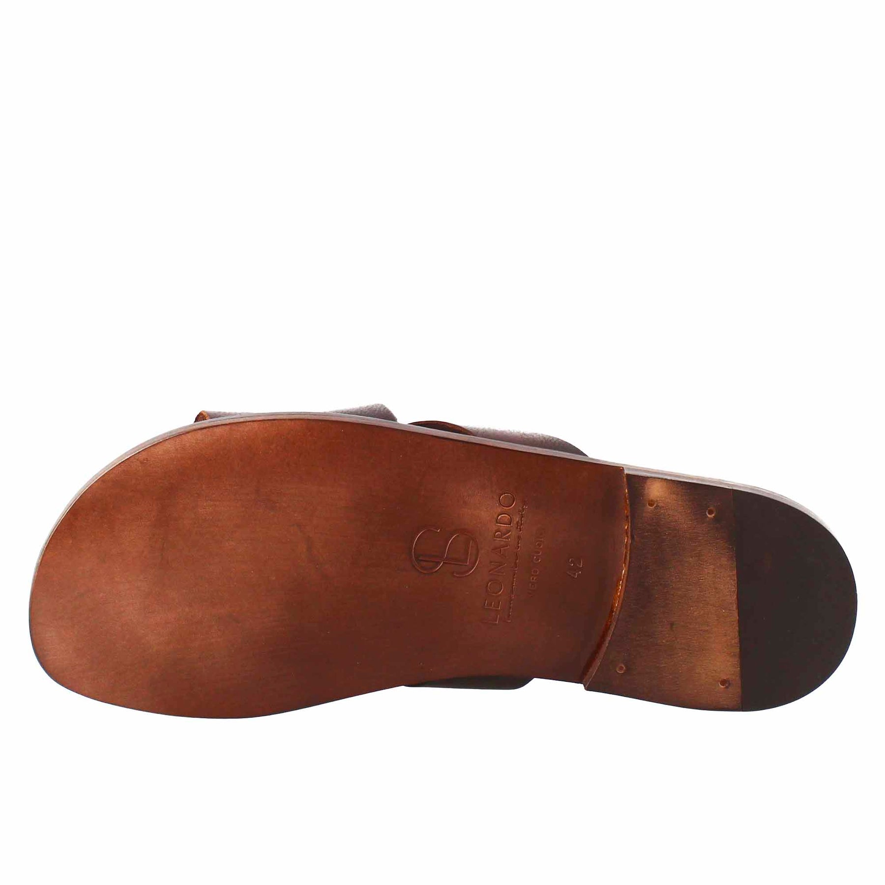 Brown leather gladiator sandals for men
