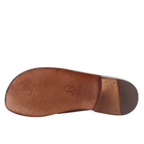Brown leather gladiator sandals for men
