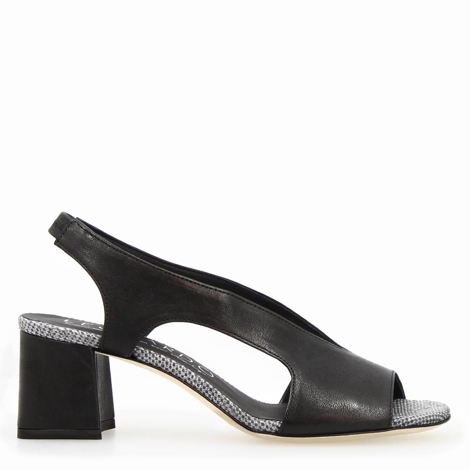 Sandalo da donna Flavia in pelle nera - LeonardoShoes