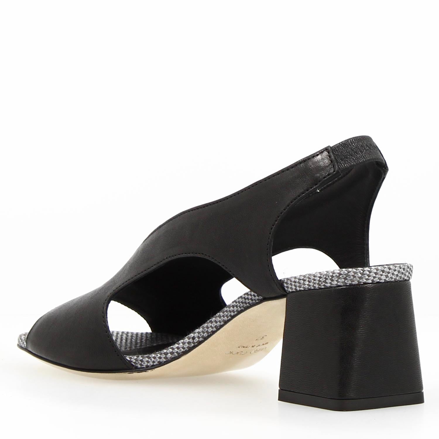 Sandalo da donna Flavia in pelle nera - LeonardoShoes