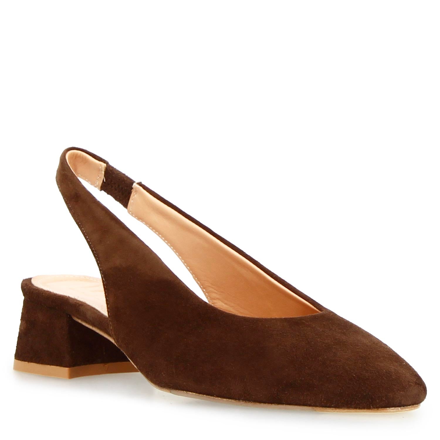 Find. Sandali In Pelle Donna Con Tacco A Blocco 6 Cm E Punta Aperta - Colore Marrone