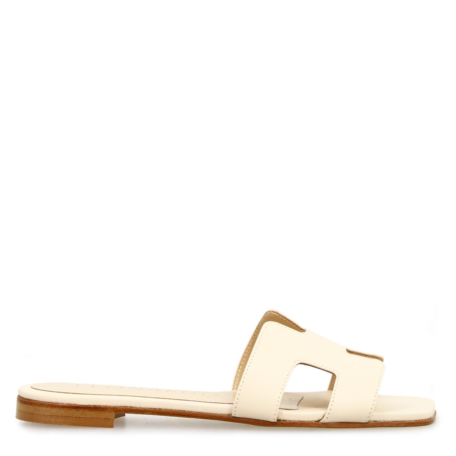 Harmony nappa leather sandals in beige for women