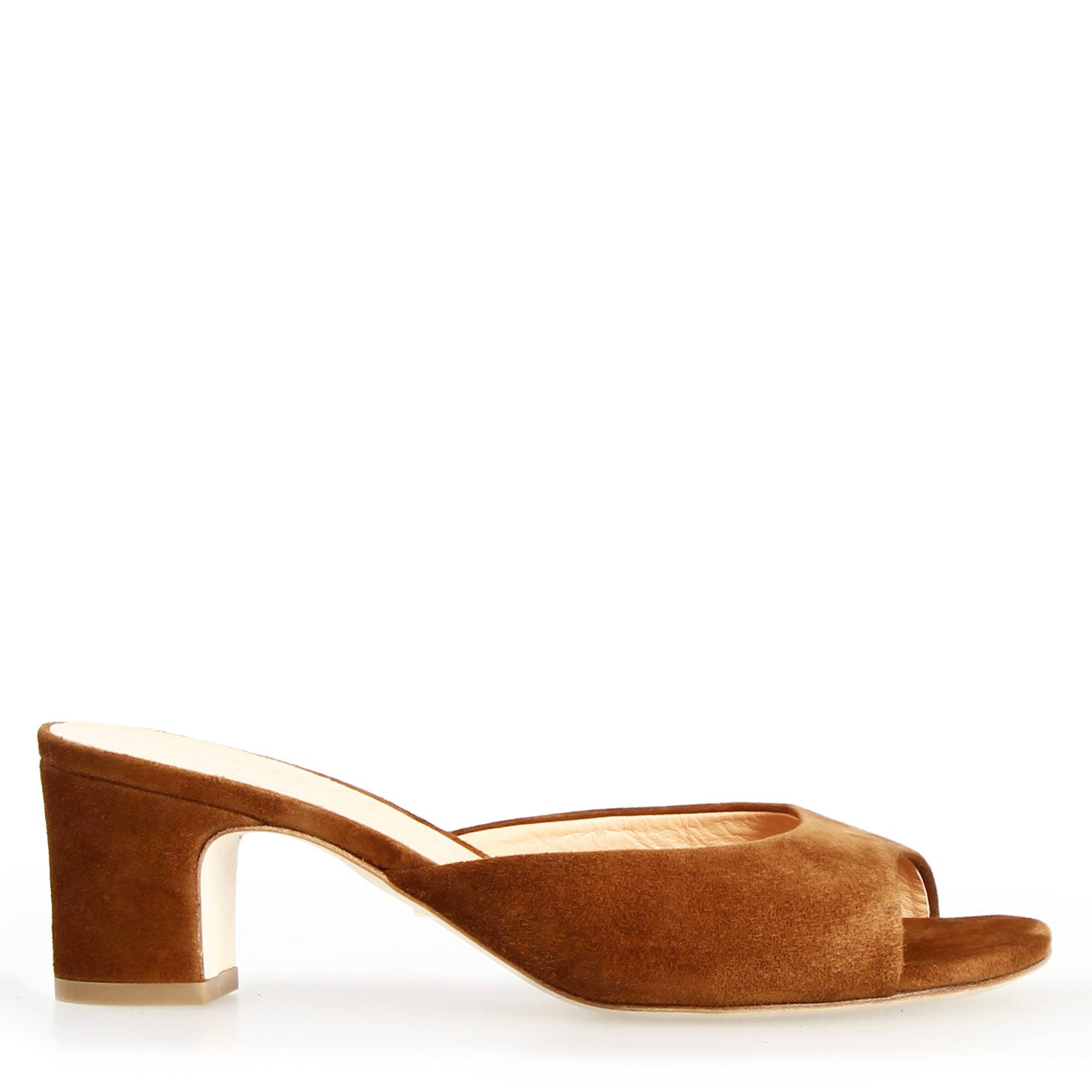 Sandalo Elena mules da donna in camoscio marrone - LeonardoShoes