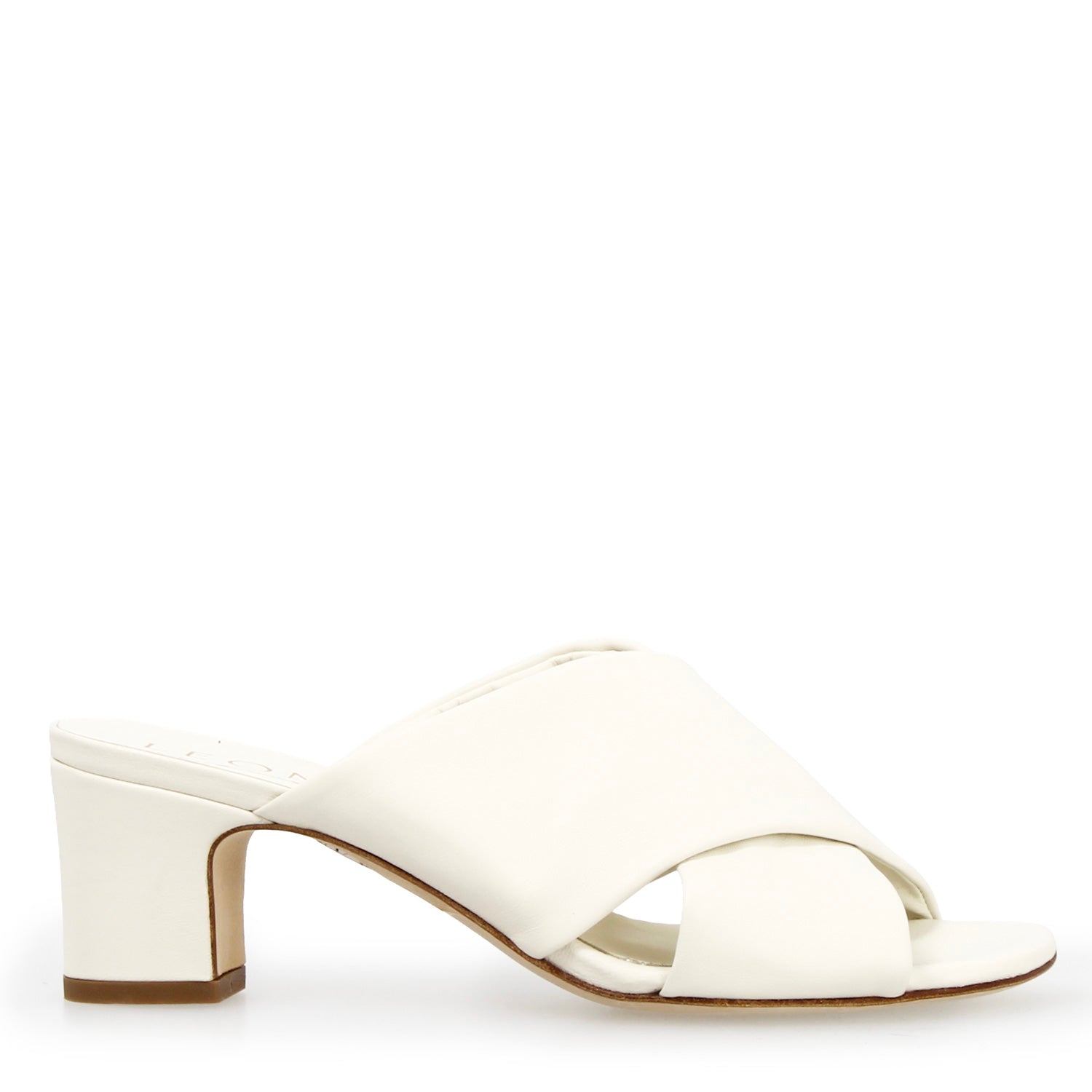 Women's Antiochia white leather mule sandals