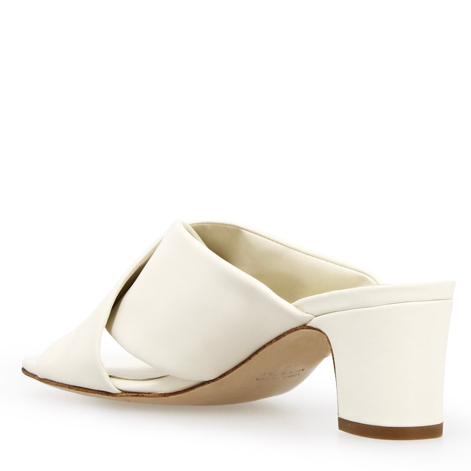 Women's Antiochia white leather mule sandals