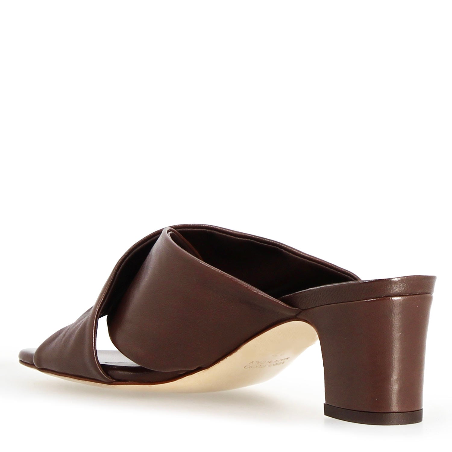 Antiochia women's dark brown leather mule sandals