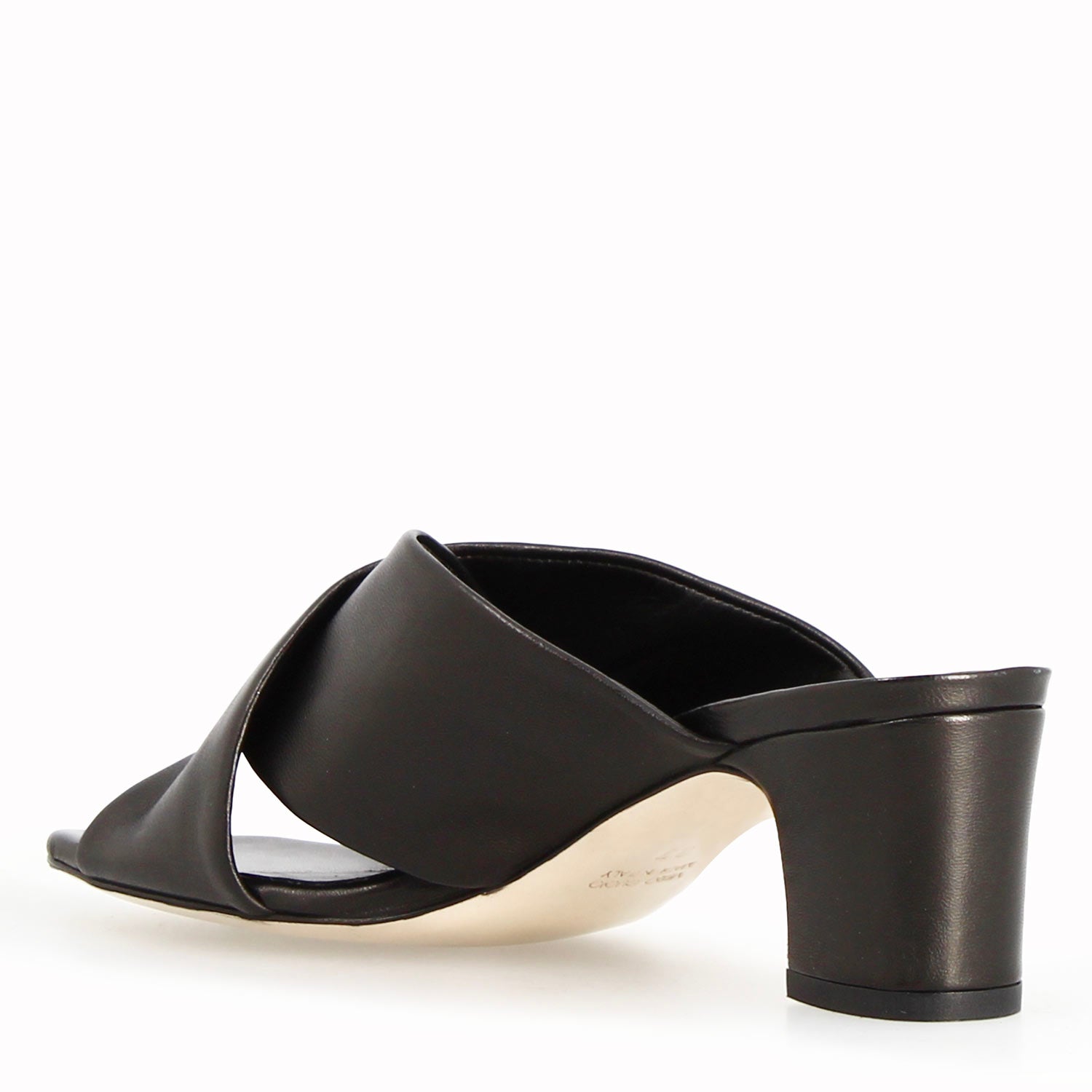 Sandalo mules da donna Antiochia in pelle nera - LeonardoShoes