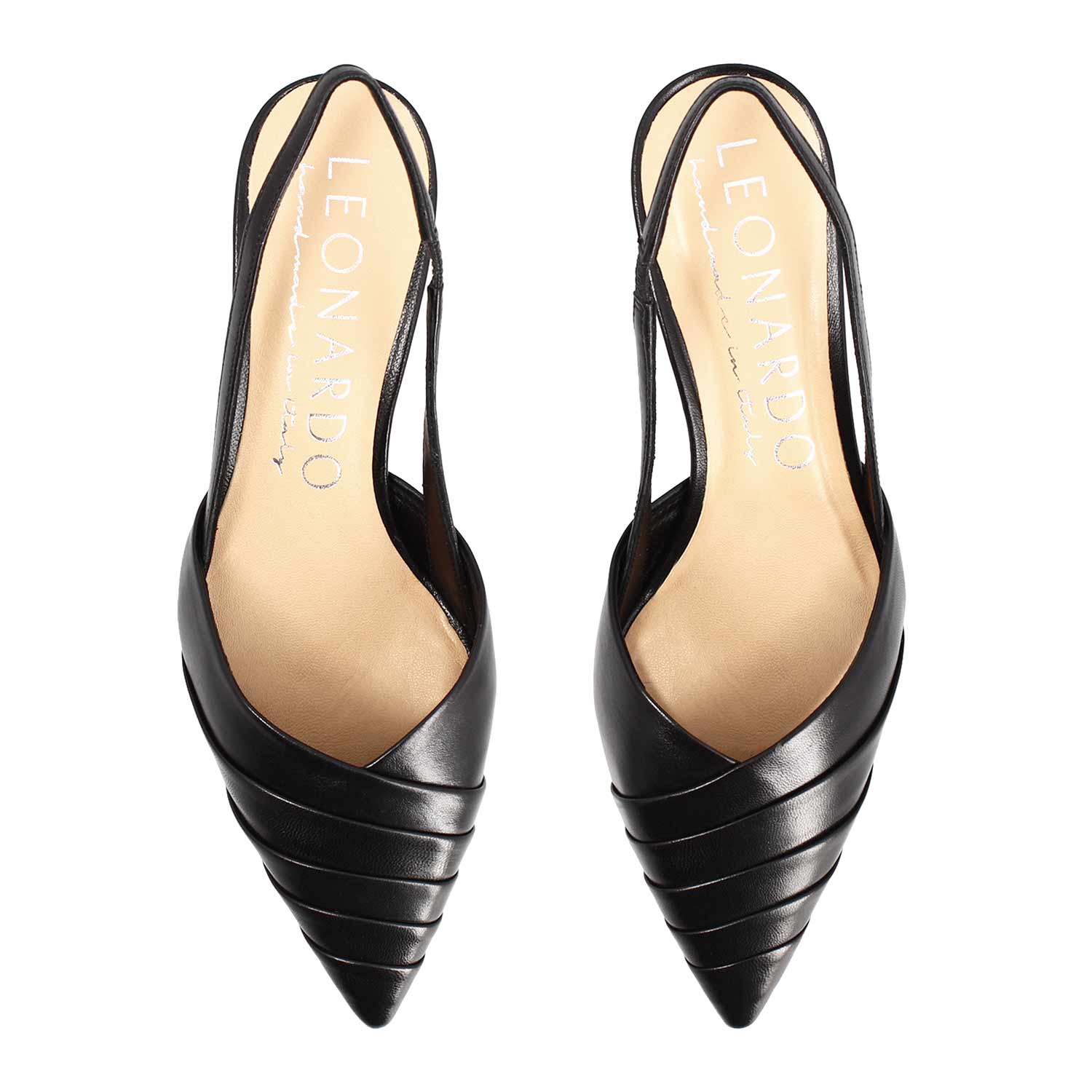 Women's Apollina black leather slingback sandal