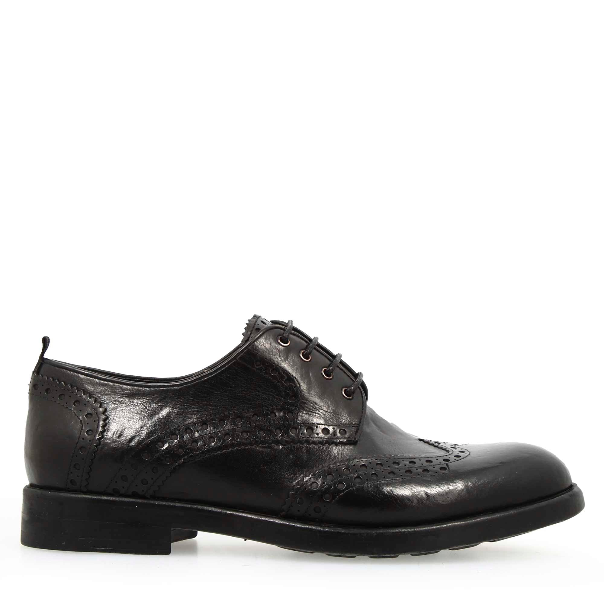 Scarpa Derby brogue moderna colore nero da uomo