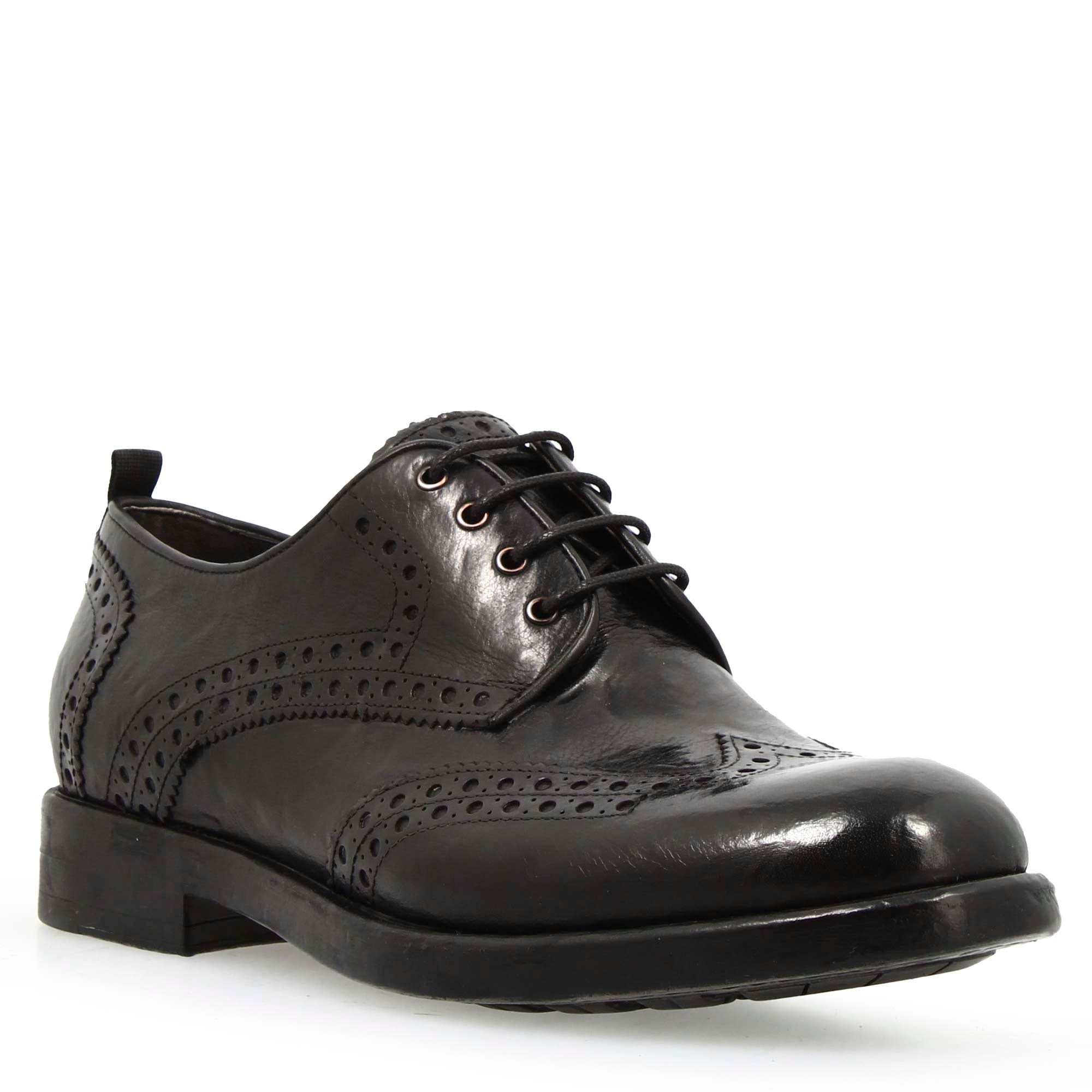 Scarpa Derby brogue moderna colore nero da uomo