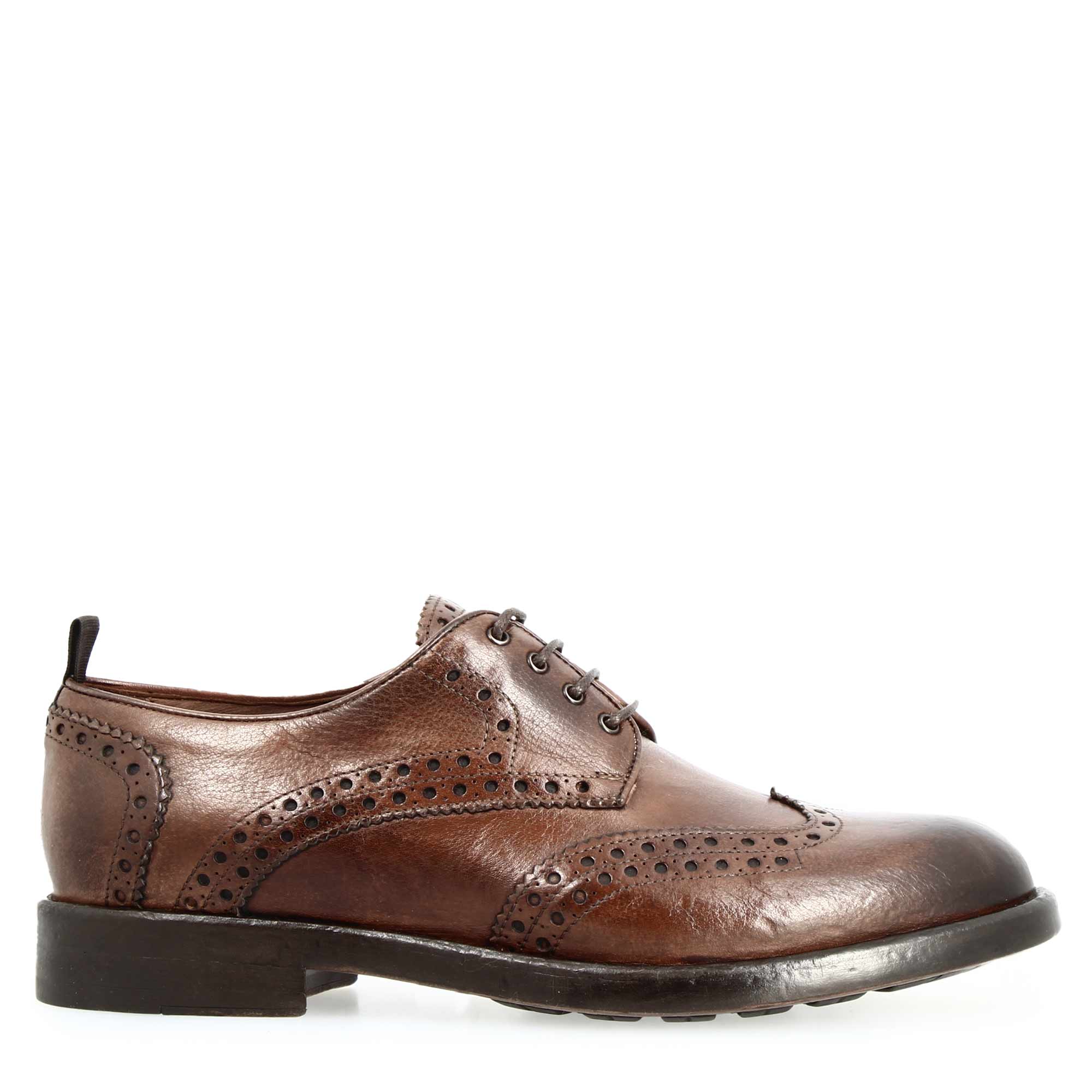Men's Brown Modern Derby Brogue Shoe
