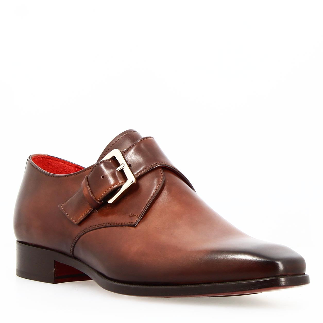 Chaussure italienne Salvatore marrone à simple boucle pour homme