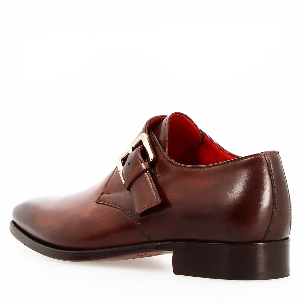 Chaussure italienne Salvatore marrone à simple boucle pour homme