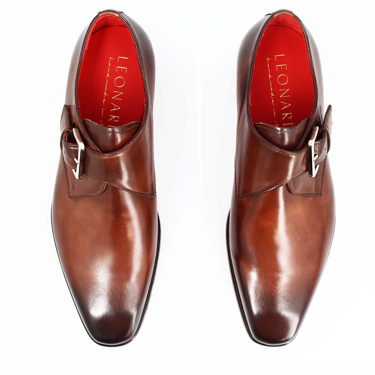 Chaussure italienne Salvatore marrone à simple boucle pour homme