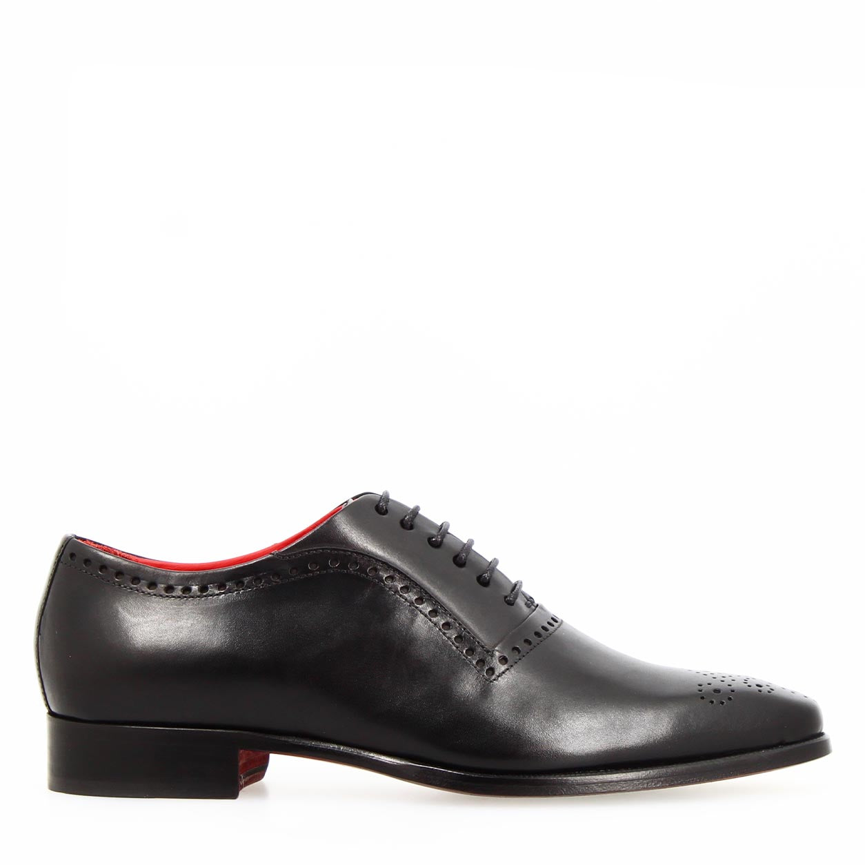 Ettore schwarz handgefertigter oxford semibrogue aus leder