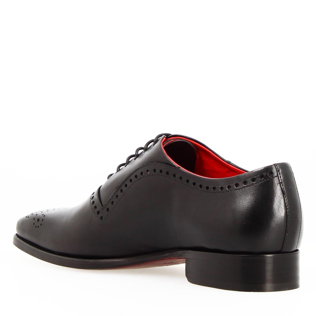 Ettore schwarz handgefertigter oxford semibrogue aus leder