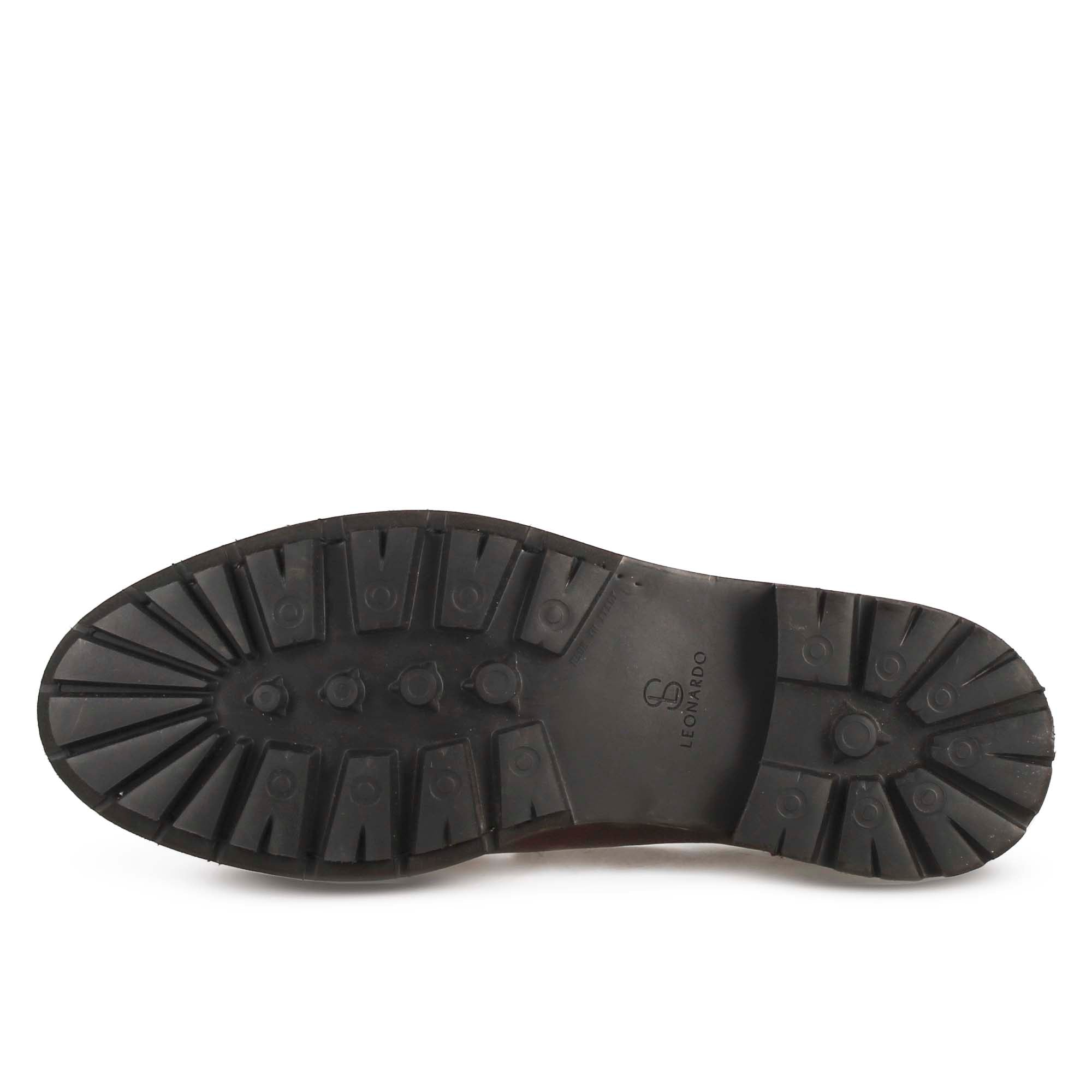 Scarpa stringata da uomo modello ingegnere in pelle marrone