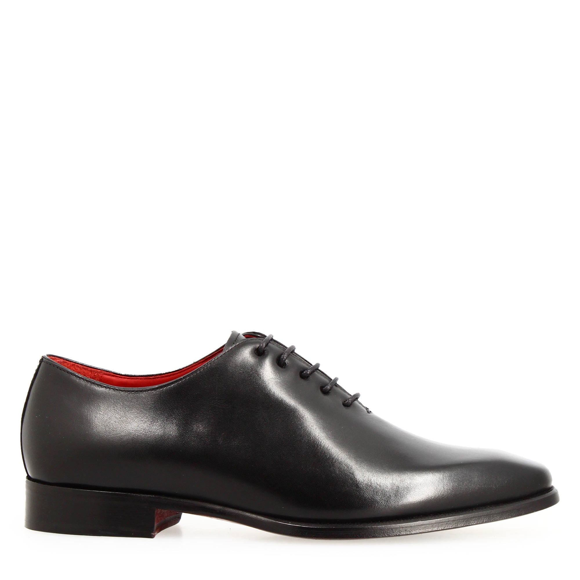 Oxford wholecut da uomo artigianali punta squadrata in pelle nera