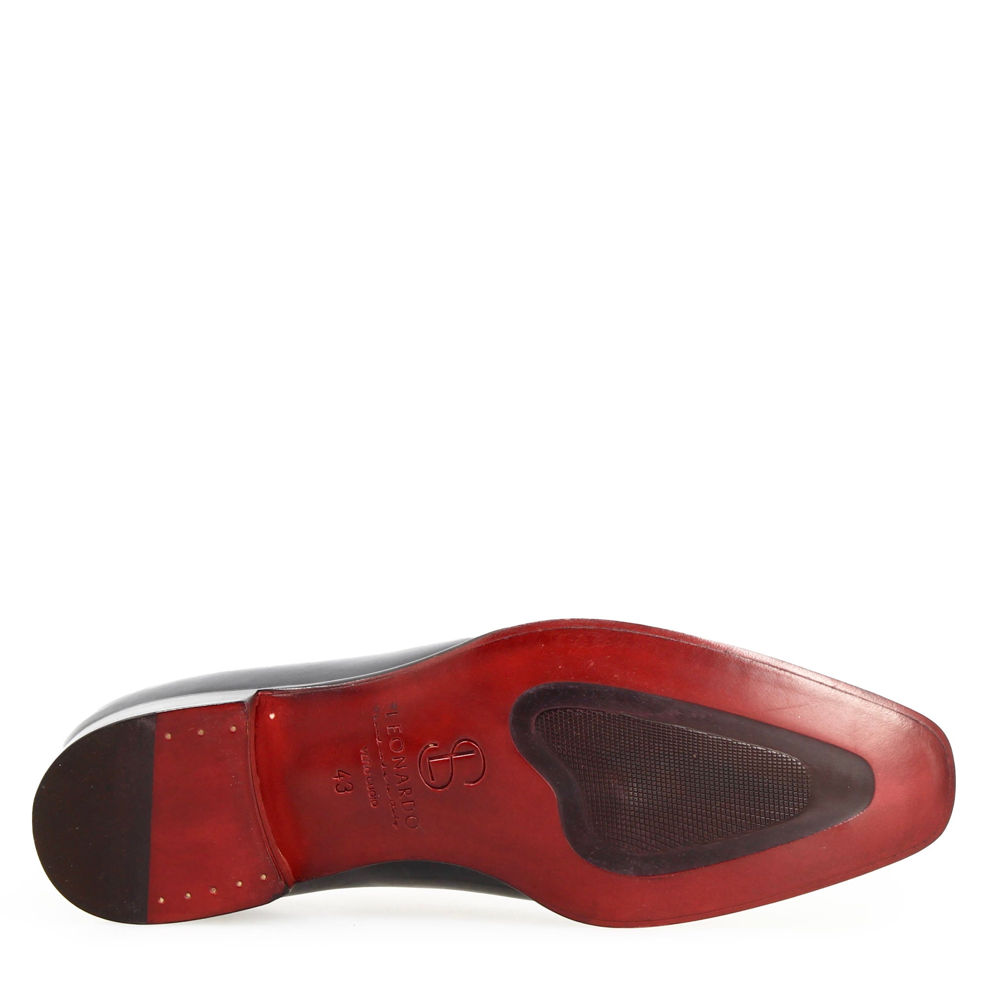 Chaussures homme entièrement taillées à la main en cuir bleu délavé