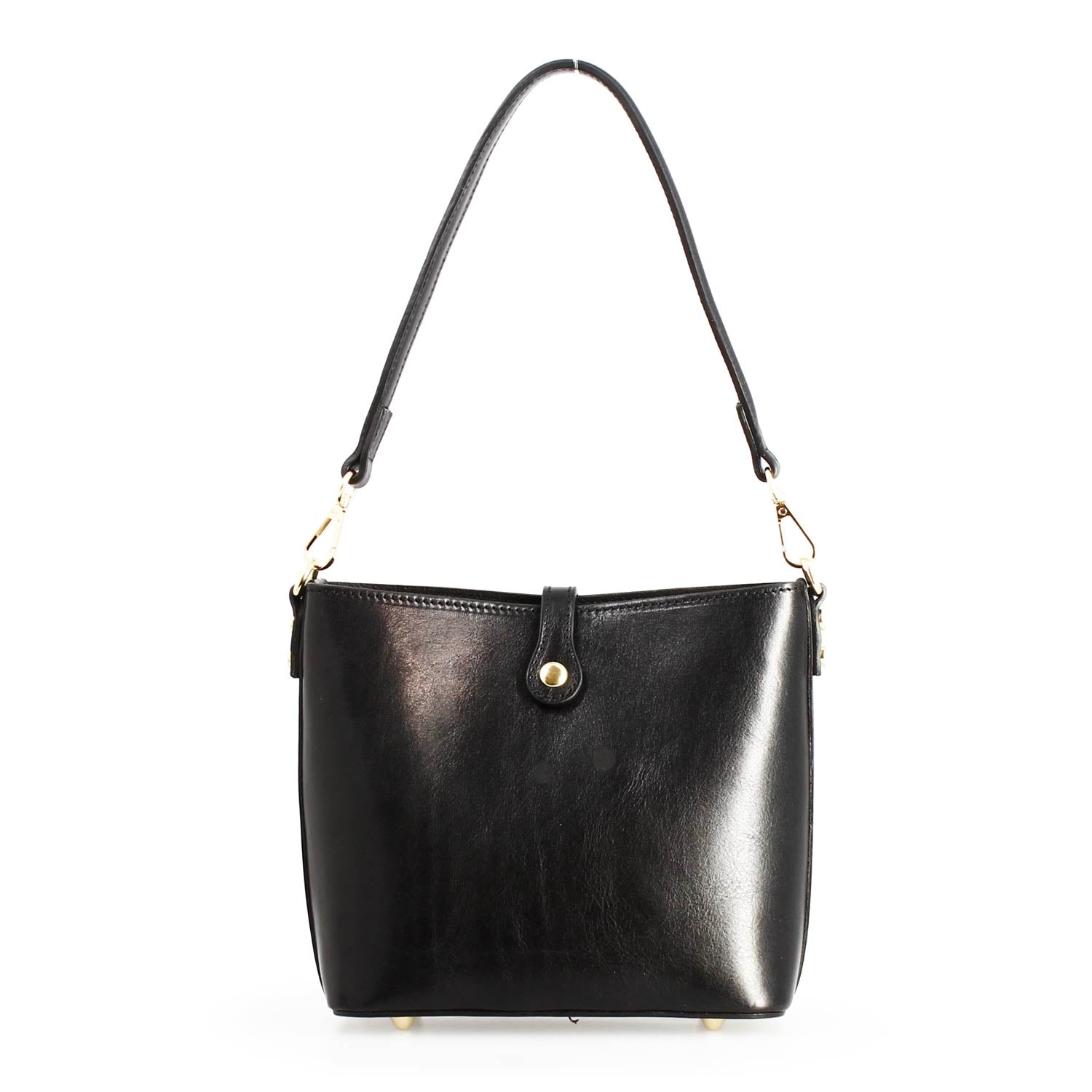 Damen schultertasche Atena aus schwarzem leder