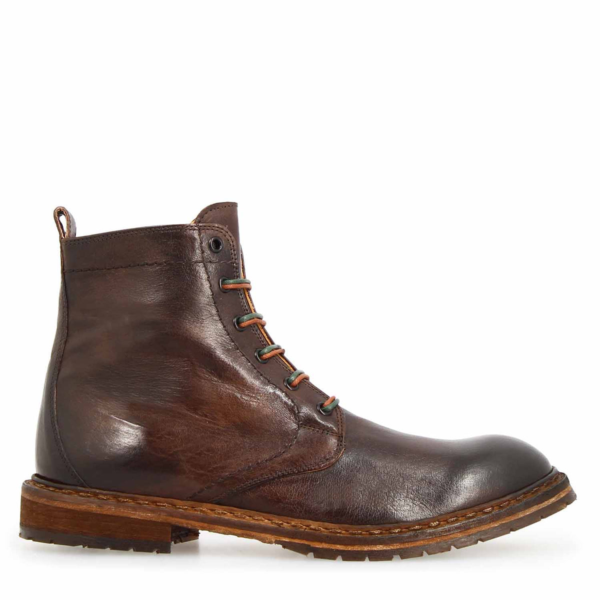 Seneca Herren Schnürstiefelette aus dunkelbraunem Leder