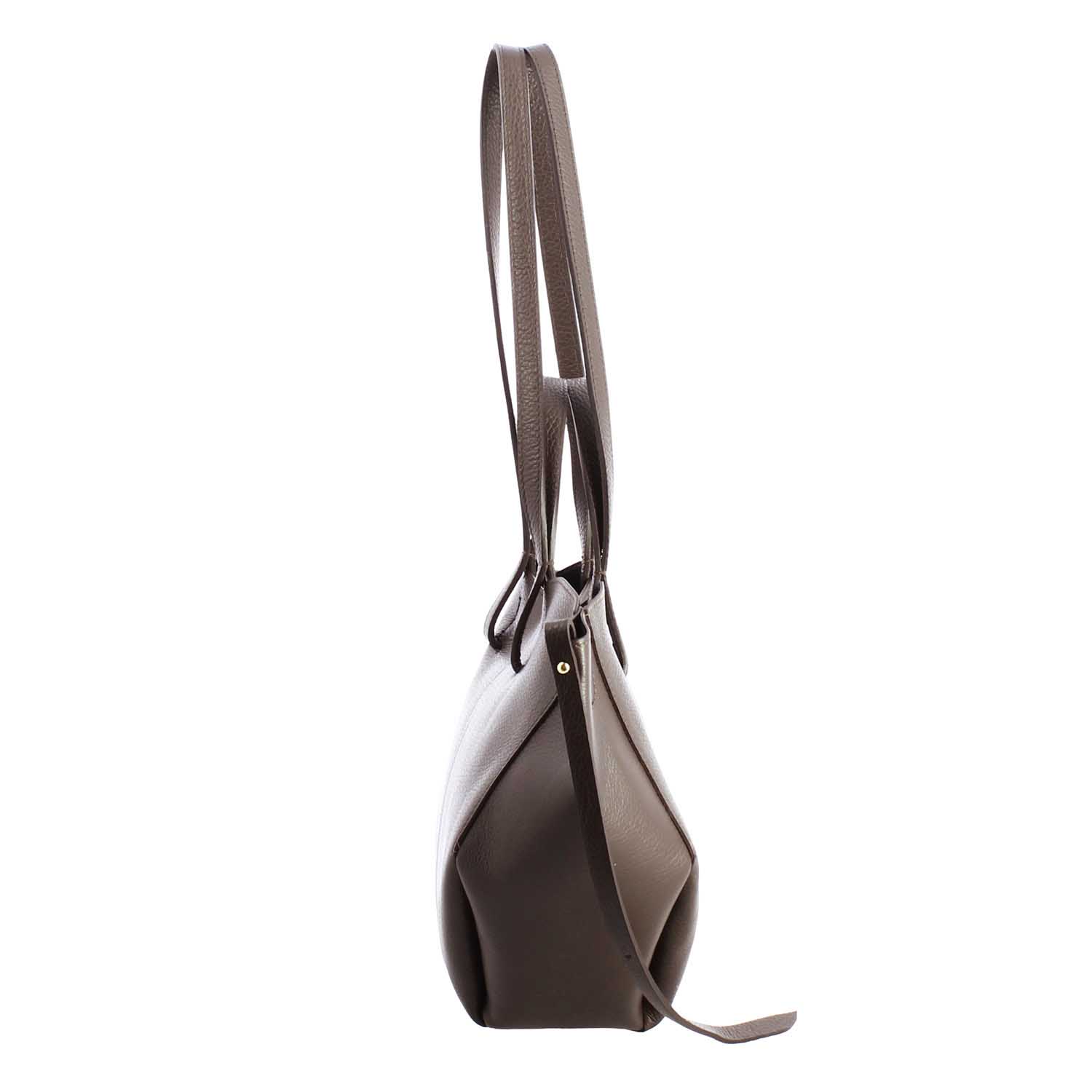 Majestic braun leder einkaufstasche für damen