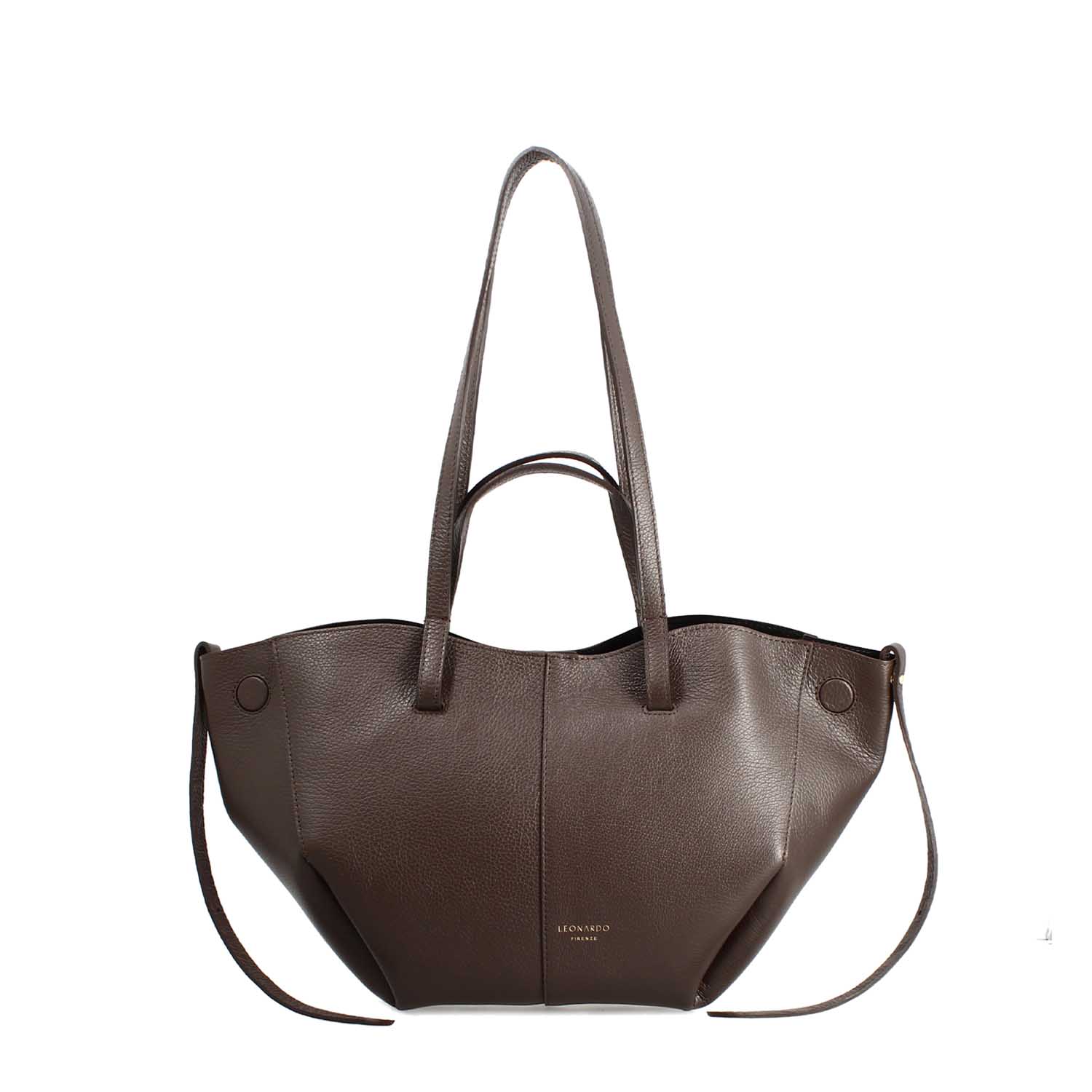 Majestic damen shopper aus braunem leder mittelgrob