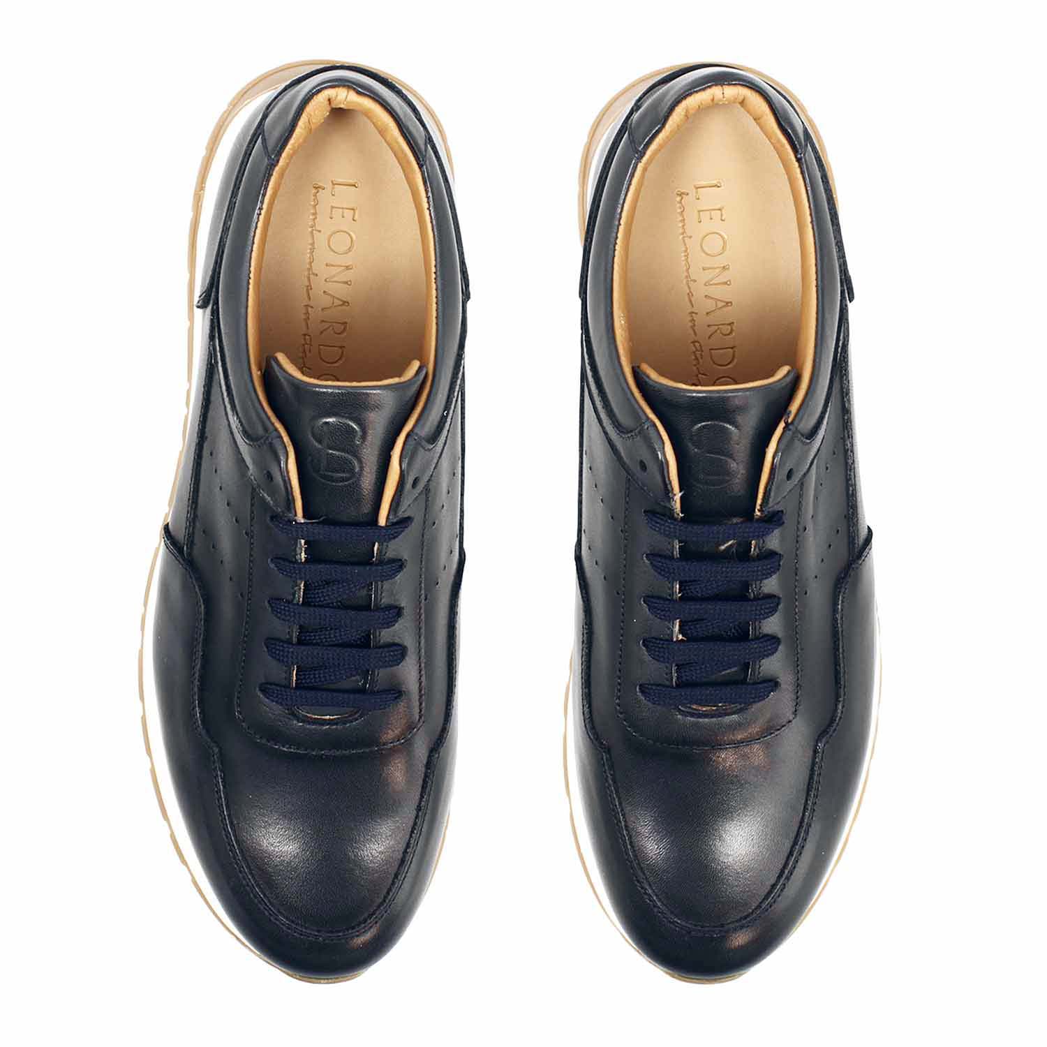 Ateneo sneakers in blue leather for men