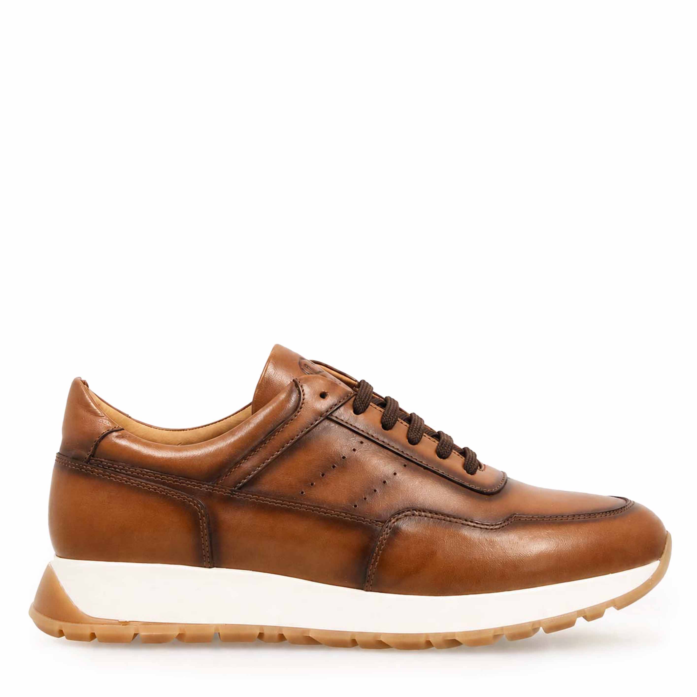 Ateneo sneakers for men in light brown leather