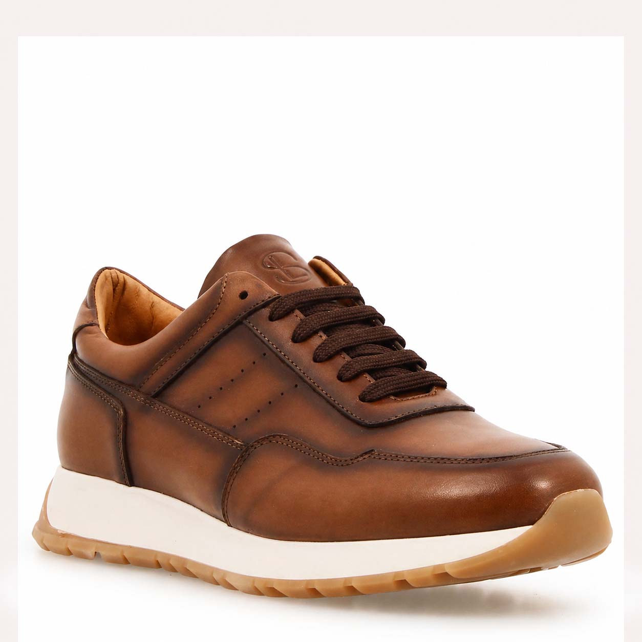 Ateneo sneakers for men in light brown leather