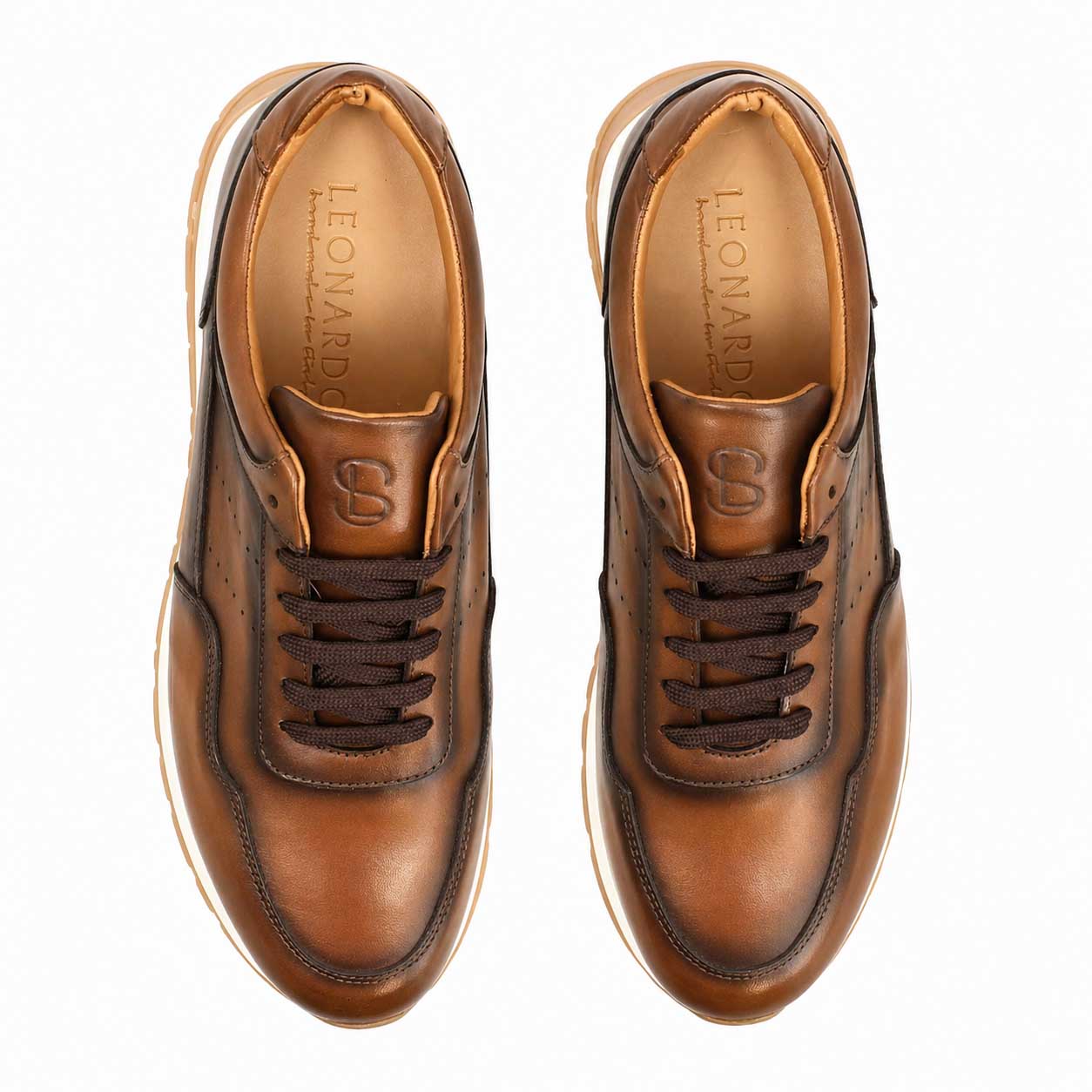 Herren Sneaker Ateneo aus Hellbraun Leder