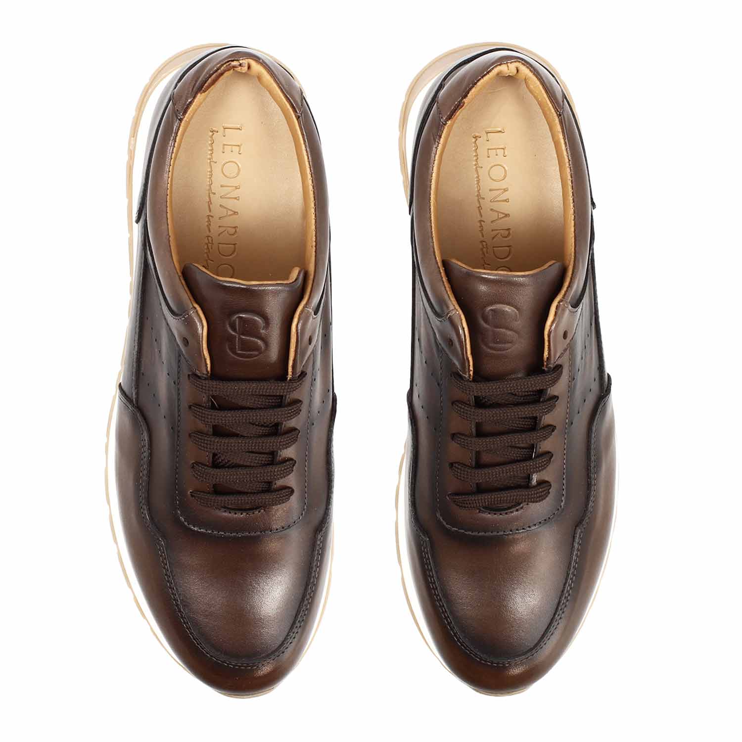 Ateneo sneakers for men in dark brown leather
