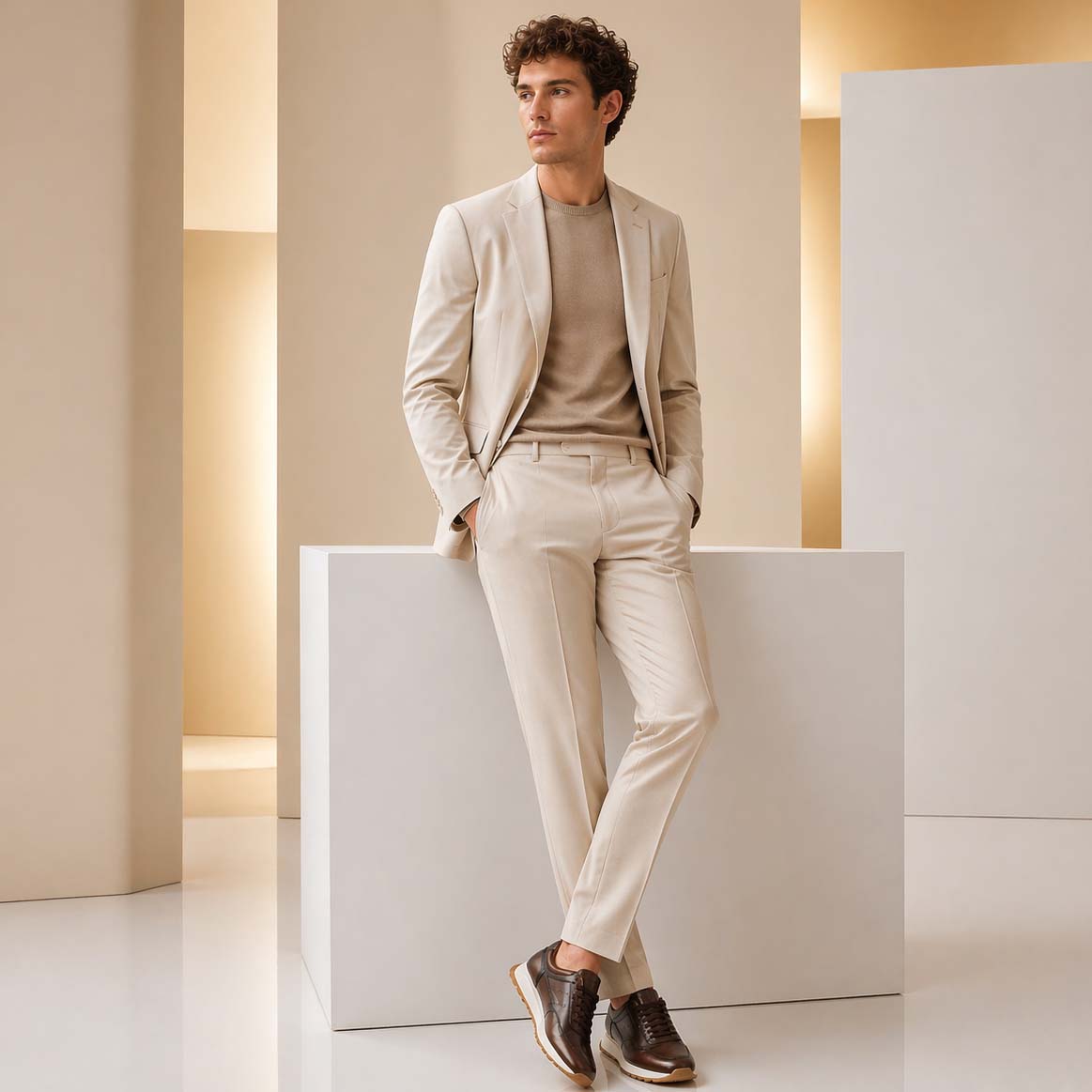 Ateneo sneakers for men in dark brown leather