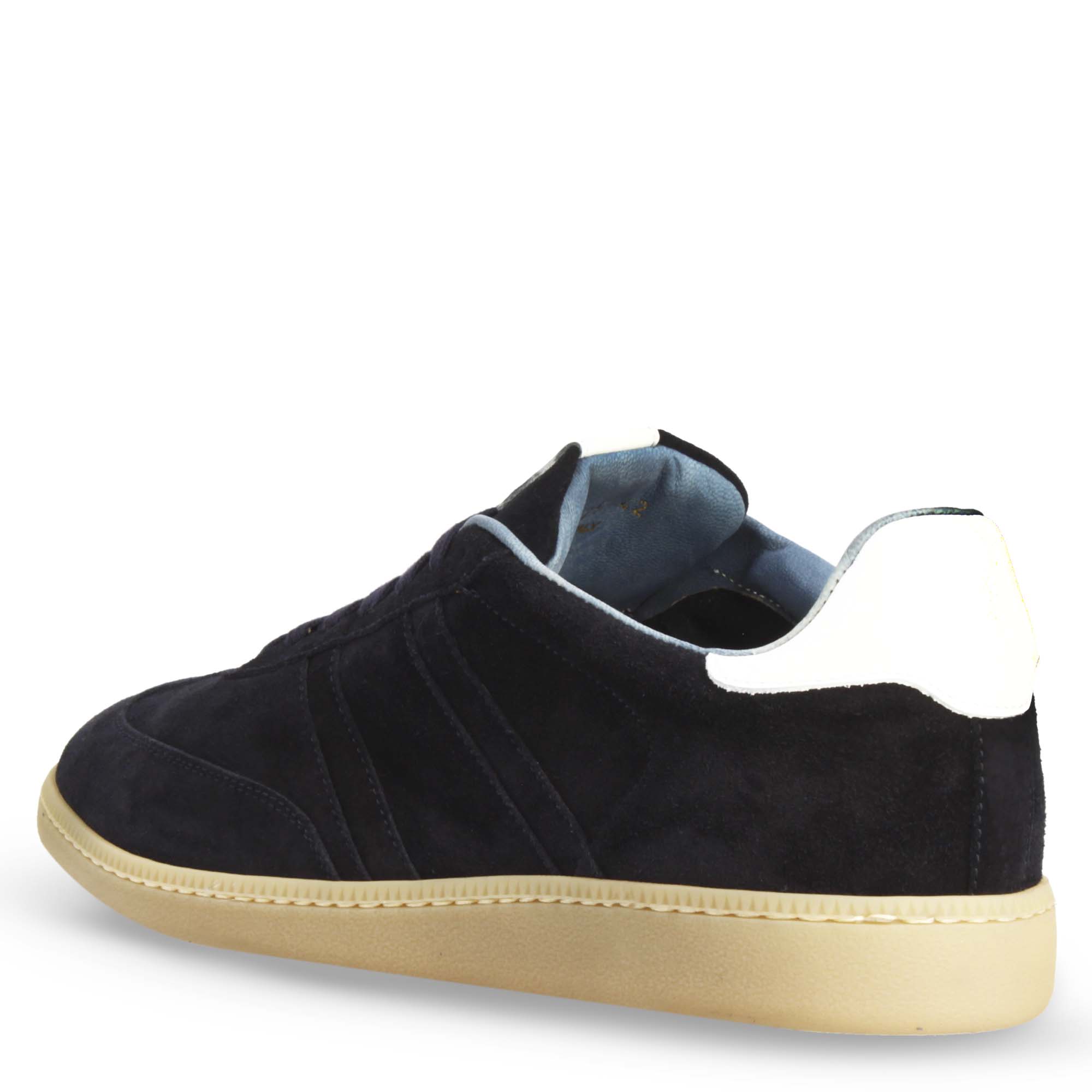 Men's handmade sneaker in blue suede