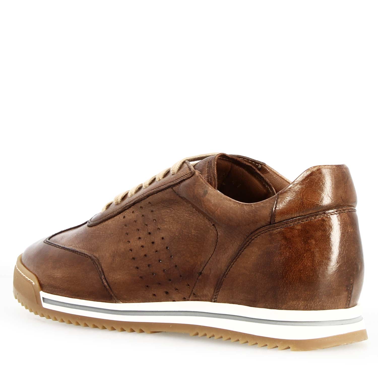 Sneaker Barberino da uomo in pelle marrone