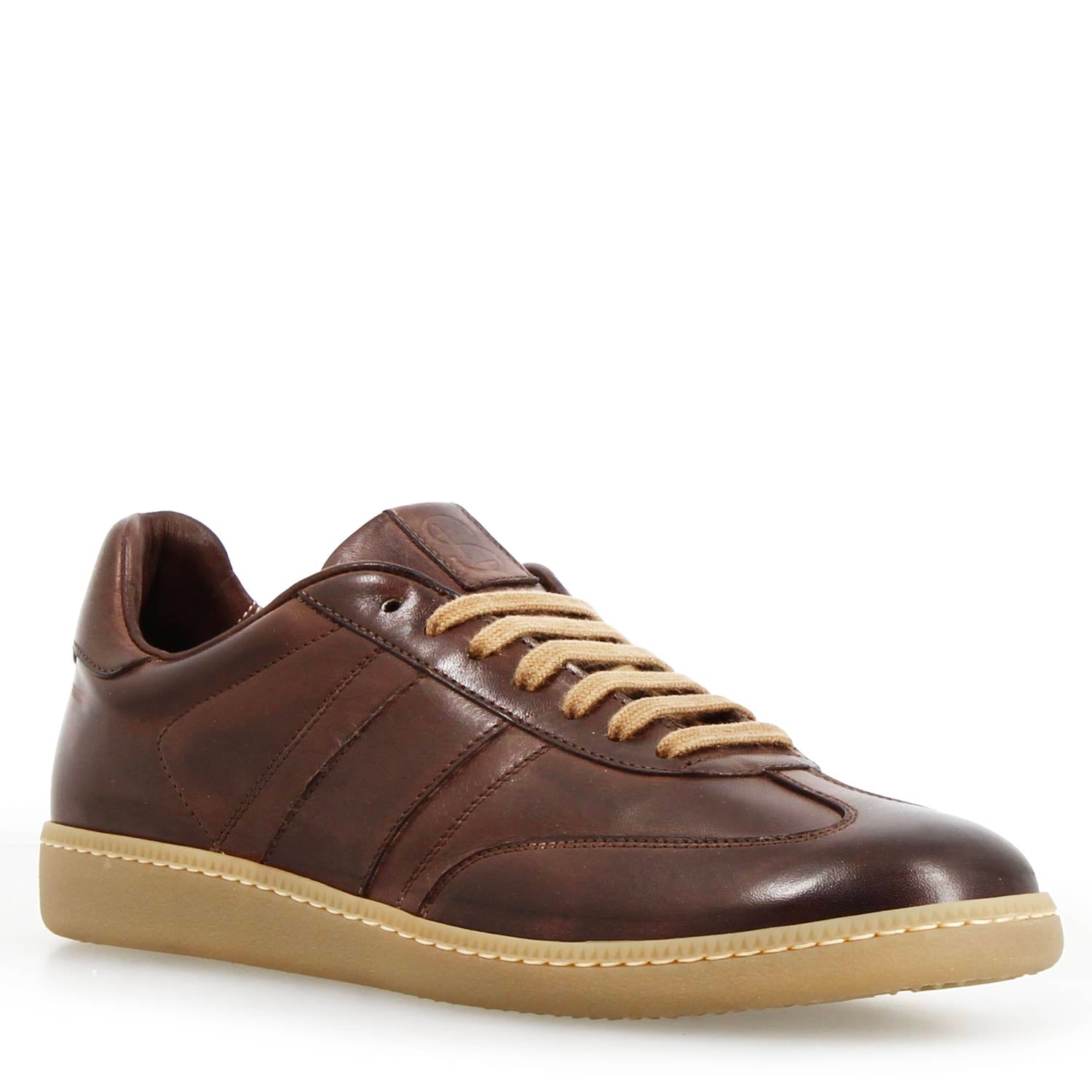 Sneaker Bizantino da uomo in pelle marrone scuro