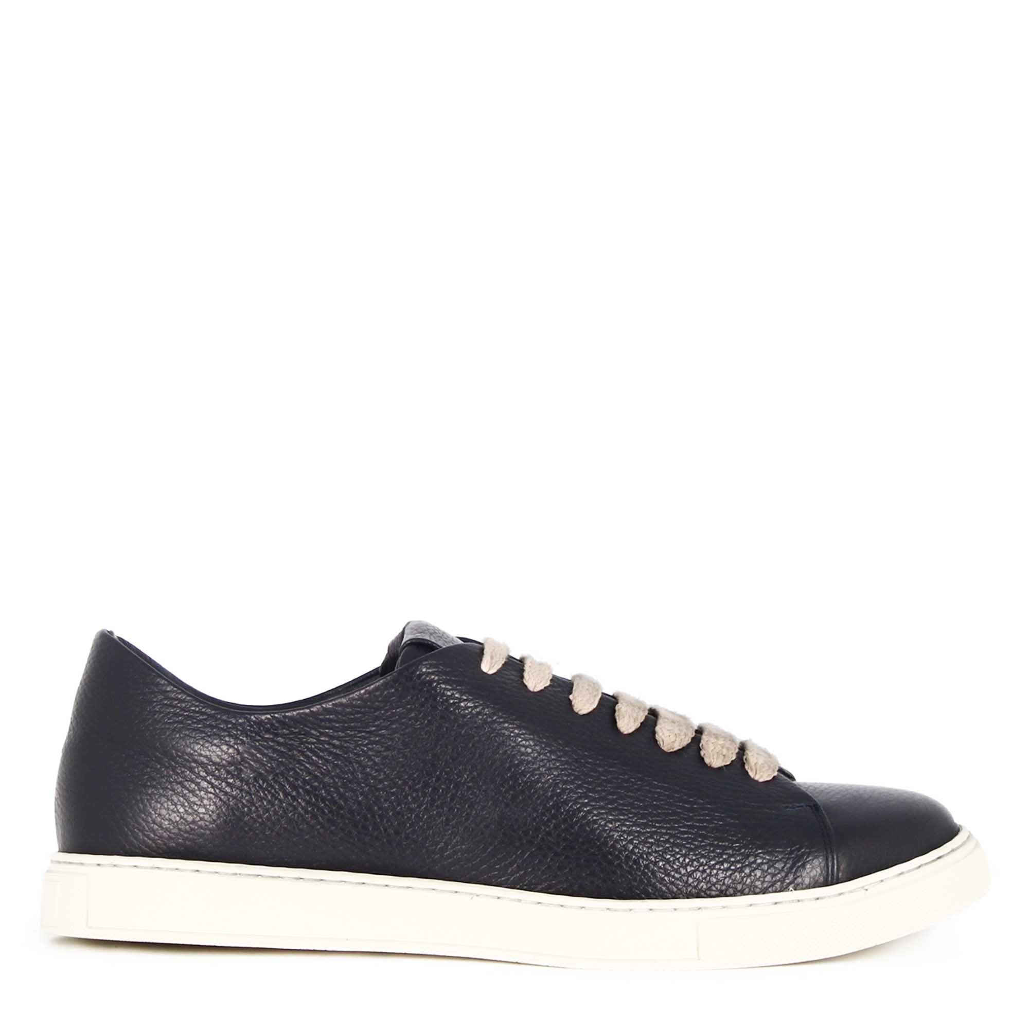 Sneaker classique pour hommes en cuir bleu